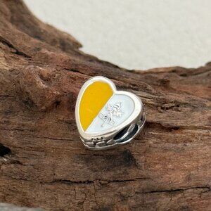 Pandora Vatican Flag Exclusive Heart Bead S925 Silver Charm For Bracelet